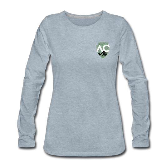 Women's Green Original Premium Long Sleeve T-Shirt - heather ice blue