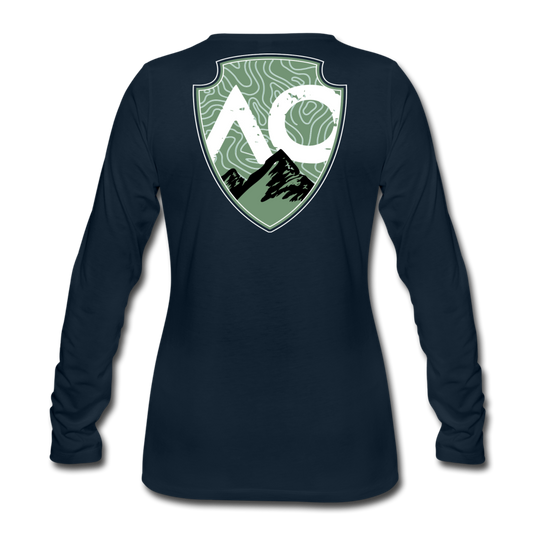 Women's Green Original Premium Long Sleeve T-Shirt - deep navy