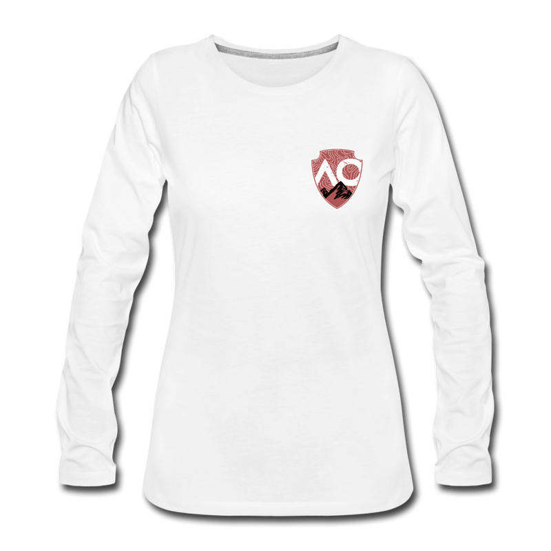 Load image into Gallery viewer, Women&#39;s Red Original Premium Long Sleeve T-Shirt - white
