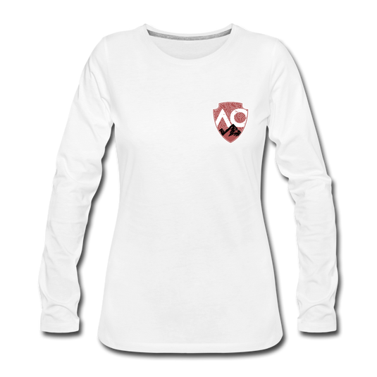 Women's Red Original Premium Long Sleeve T-Shirt - white