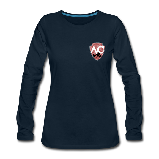 Women's Red Original Premium Long Sleeve T-Shirt - deep navy