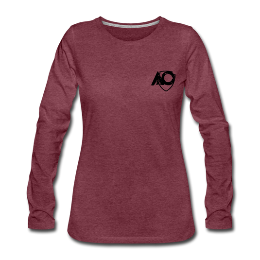 Women's Fantastic BLUE Premium Long Sleeve T-Shirt - heather burgundy