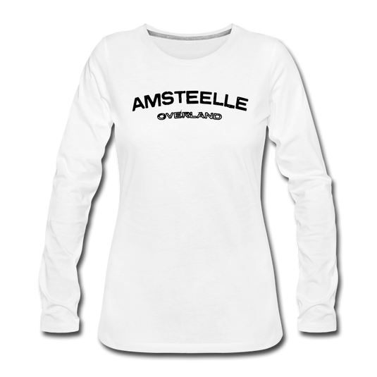 Women's Pink Original Premium Long Sleeve T-Shirt - white