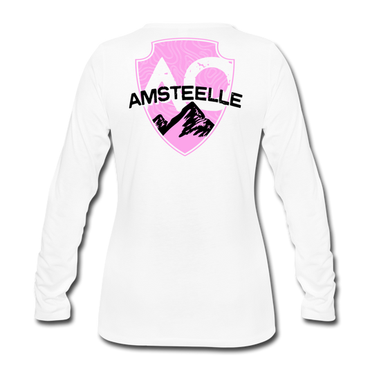 Women's Pink Original Premium Long Sleeve T-Shirt - white