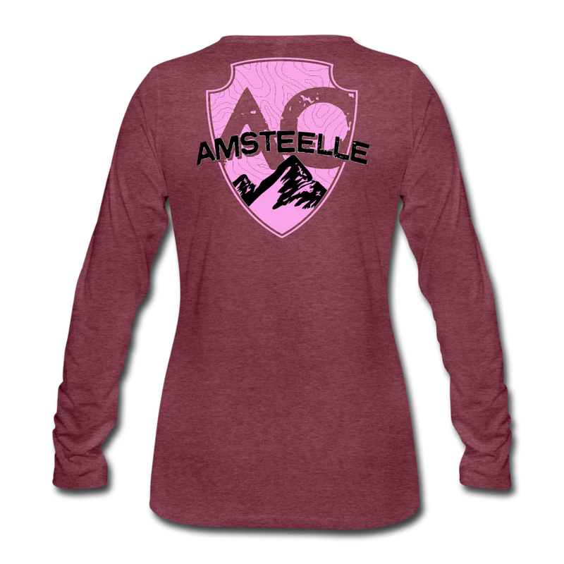 Load image into Gallery viewer, Women&#39;s Pink Original Premium Long Sleeve T-Shirt - heather burgundy
