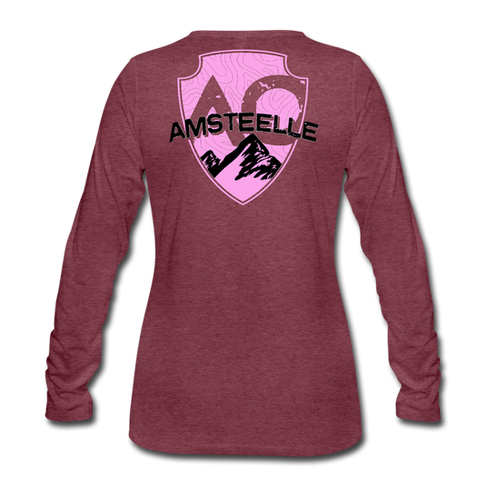 Women's Pink Original Premium Long Sleeve T-Shirt - heather burgundy